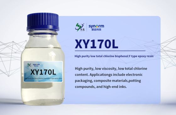 XY170L उच्च शुद्धता वाला कम क्लोरीन वाला एपॉक्सी रेज़िन CAS 28064-14-4 आणविक सूत्र (C6H6O.C3H5ClO.CH2O)x, पॉली बिसफेनॉल F-को-एपिक्लोरोहाइड्रिन ग्लाइसीडिल एंड-कैप्ड